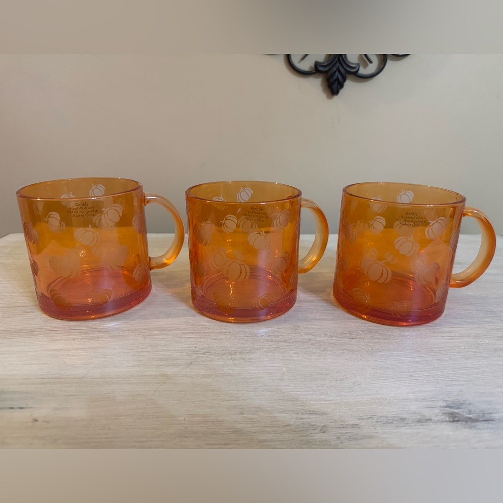 Orange Glass Mug Set